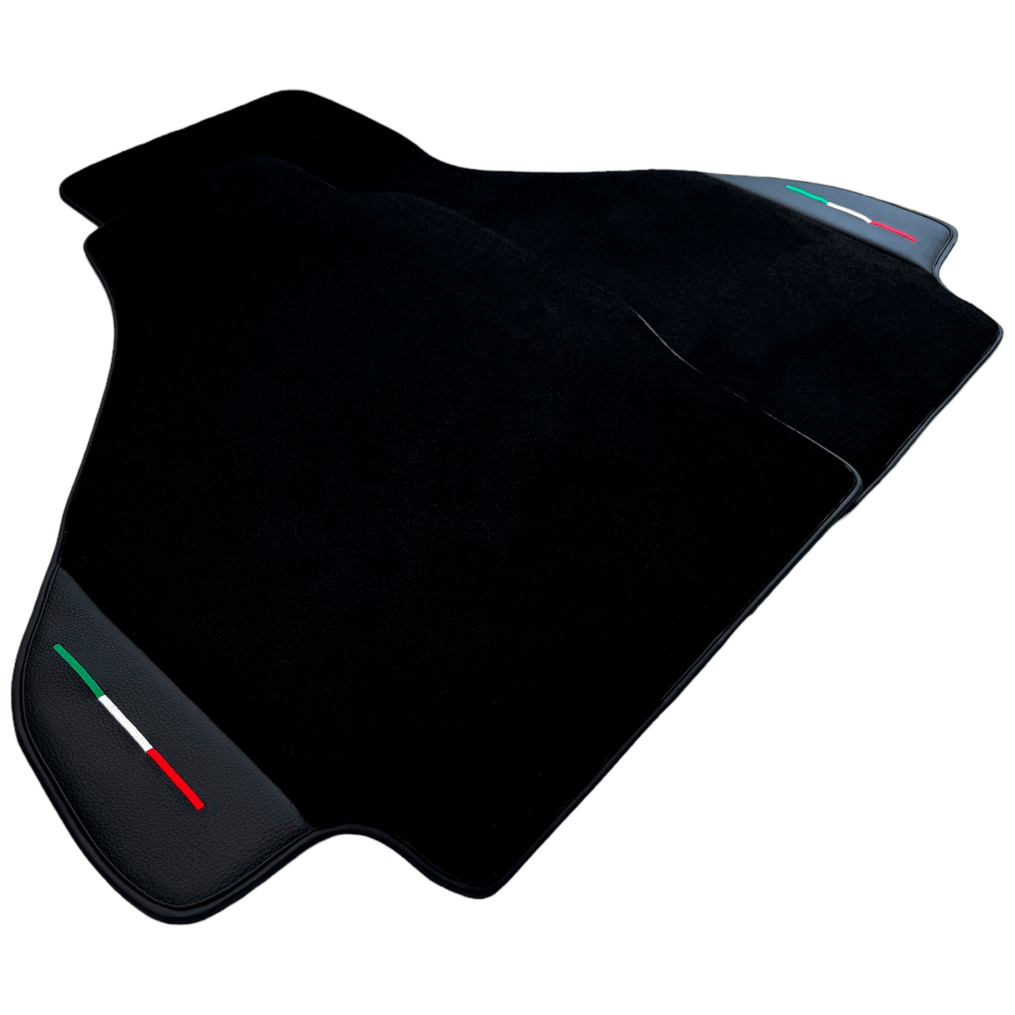 Black Floor Mats for Ferrari 512 TR 1992-1994 with Leather | Italian Edition - AutoWin