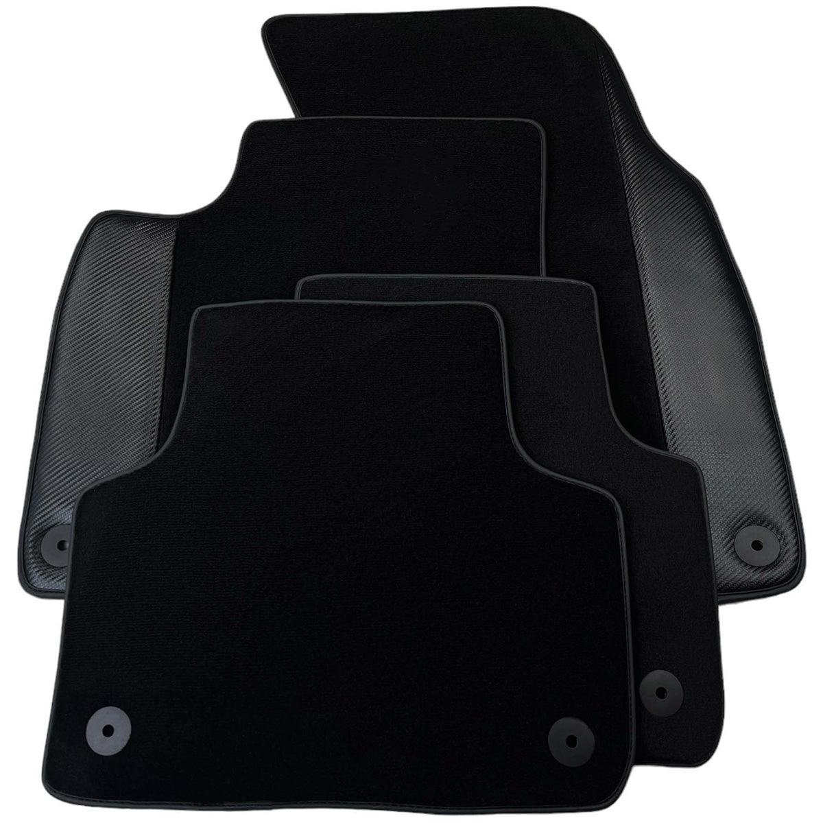 Custom Black Carbon Leather Floor Mats for Audi A6 - C5 Sedan (1997-2002) 