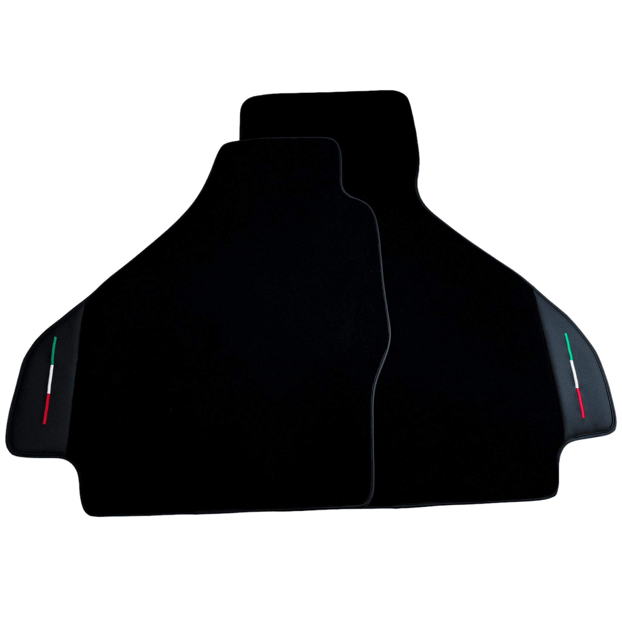 Black Floor Mats for Ferrari 512 TR 1992-1994 with Leather | Italian Edition - AutoWin