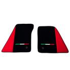 Black Floor Mats for Ferrari 296 GTS with Red Alcantara Borders | Italian Edition - AutoWin