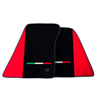 Black Floor Mats for Ferrari 296 GTS with Red Alcantara Borders | Italian Edition - AutoWin