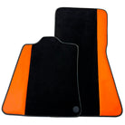 Black Floor Mats for McLaren MP4-12C (2011–2014) with Orange Leather