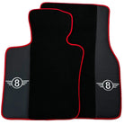 Black Floor Mats for Mini Countryman F60 (2017-2023) With Leather | Red Trim - AutoWin