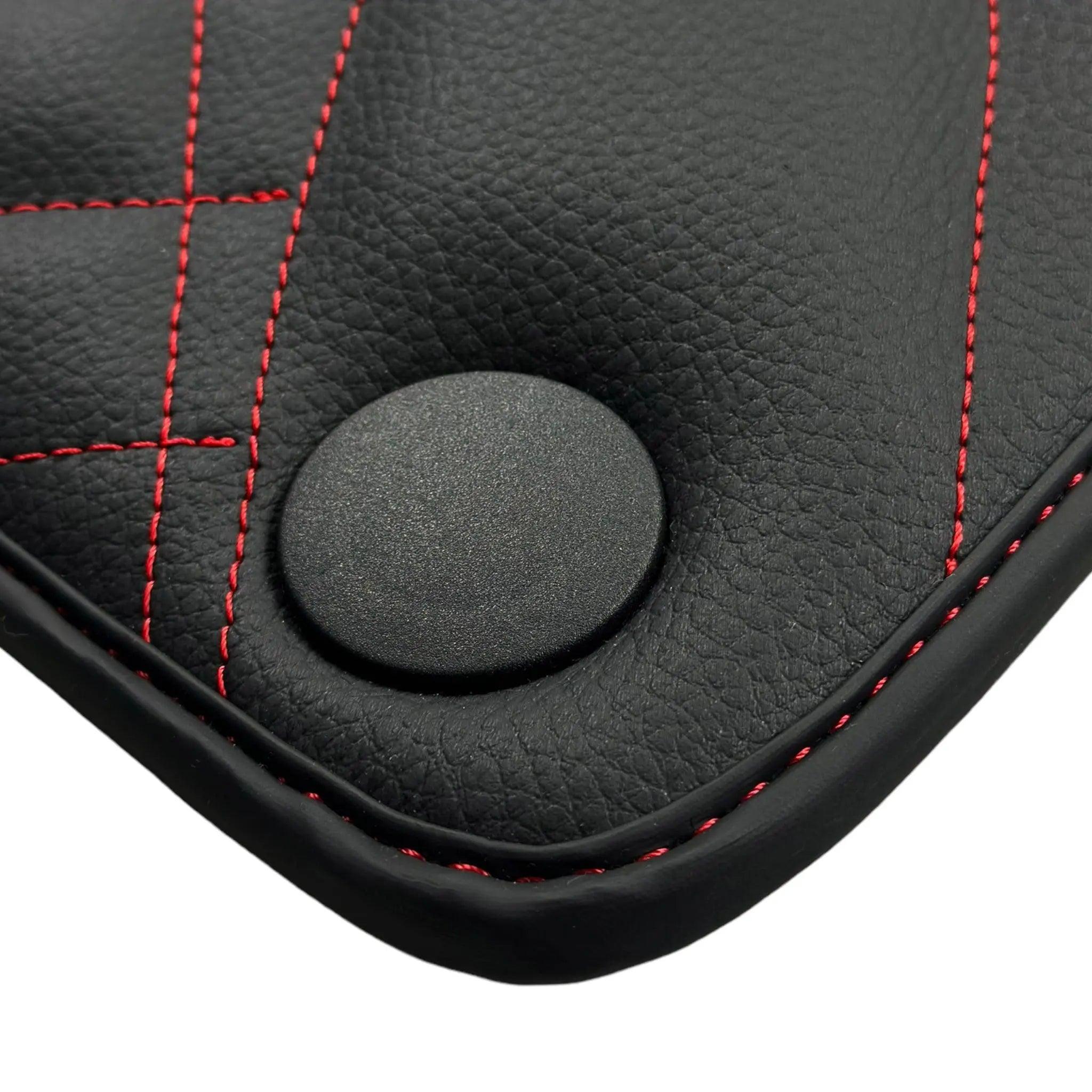 Black Leather Floor Mats For Mercedes Benz S-Class W223 (2020-2023) Short Wheelbase | ER56 Design - AutoWin