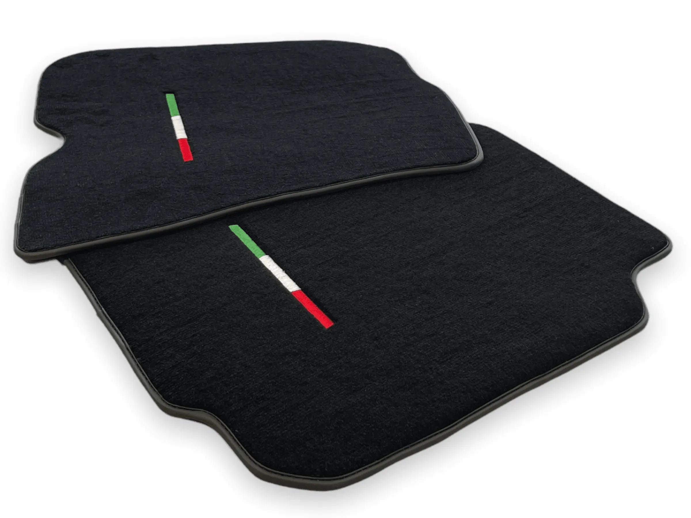 Floor Mats For Ferrari 812 Superfast Black Tailored Carpets With Italian Emblem - AutoWin