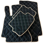 Customizable Black with Beige Trim Floor Mats For Mercedes Benz CLK-Class C208 Coupe (1997-2002) 