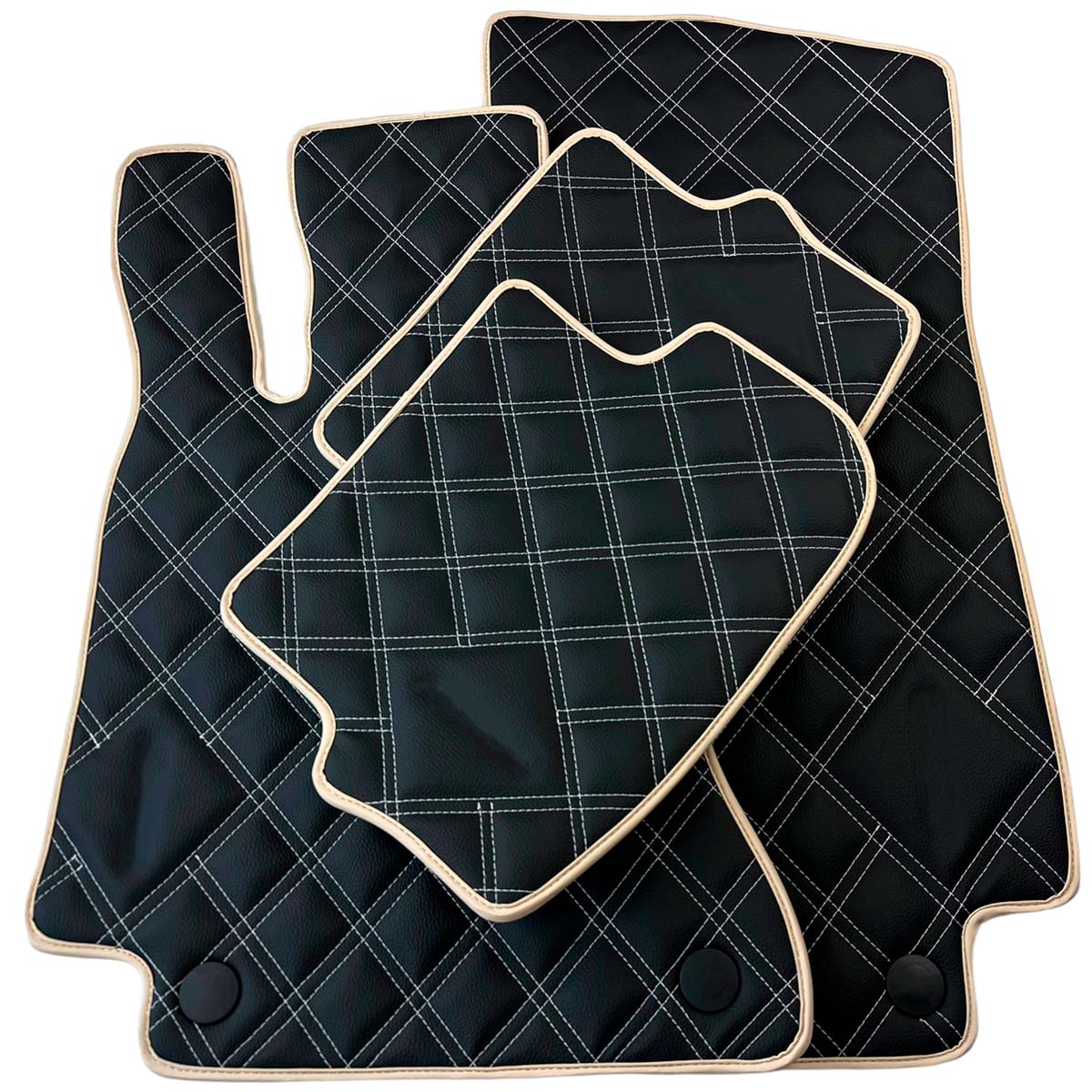 Customizable Black with Beige Trim Floor Mats For Mercedes Benz GLK-Class X204 (2008-2012) 