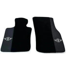 Black Floor Mats for Mini Cooper / One R50 (2001-2007) with Leather | White Trim