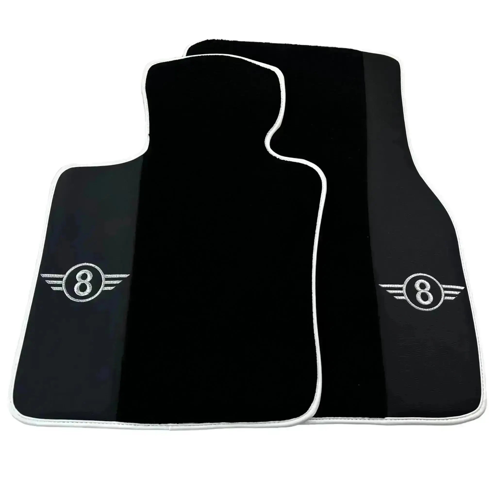 Black Floor Mats for Mini Cooper / One R53 (2001-2007) Cooper S with Leather | White Trim