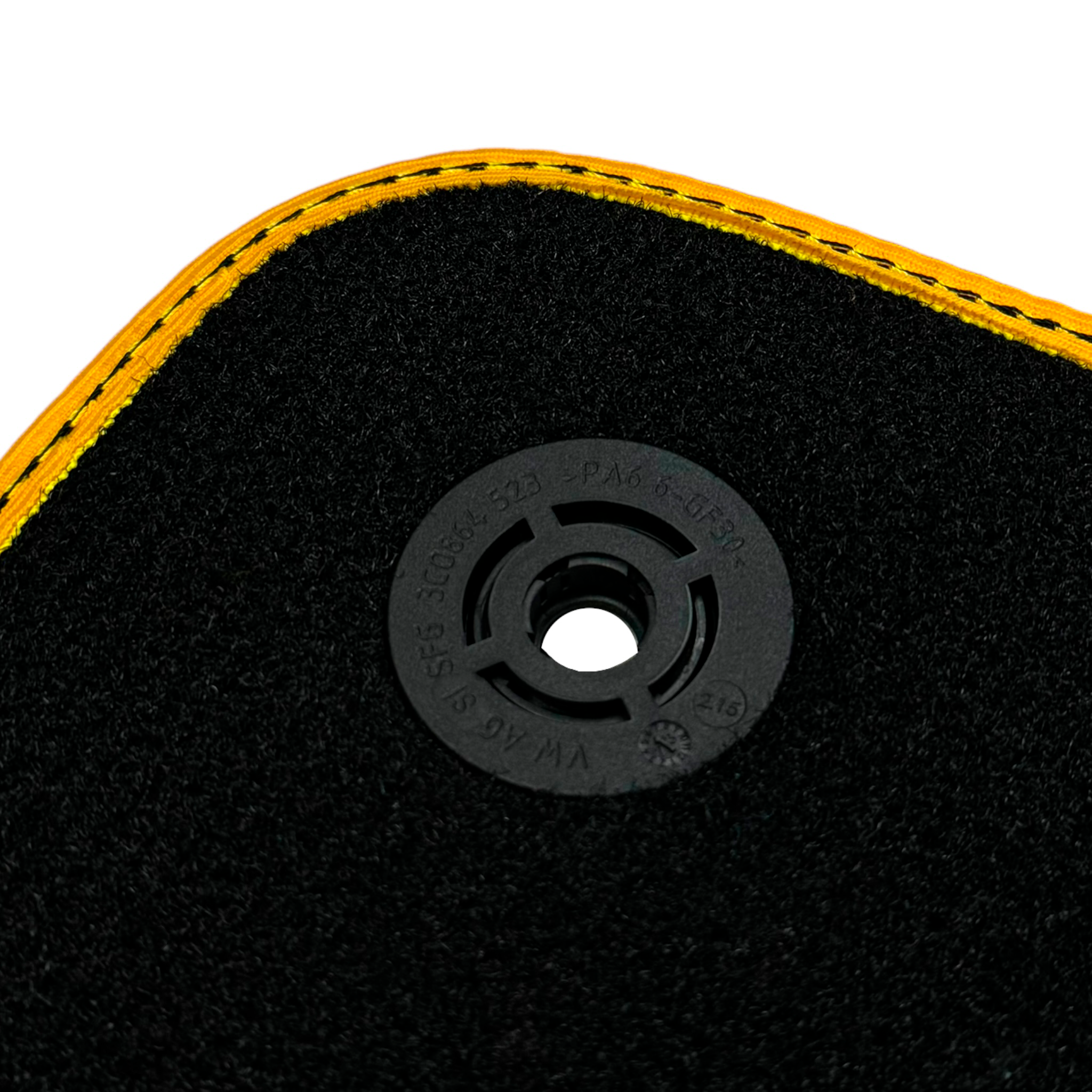 Black Floor Mats for Porsche Taycan (2019-2023) with Yellow Trim