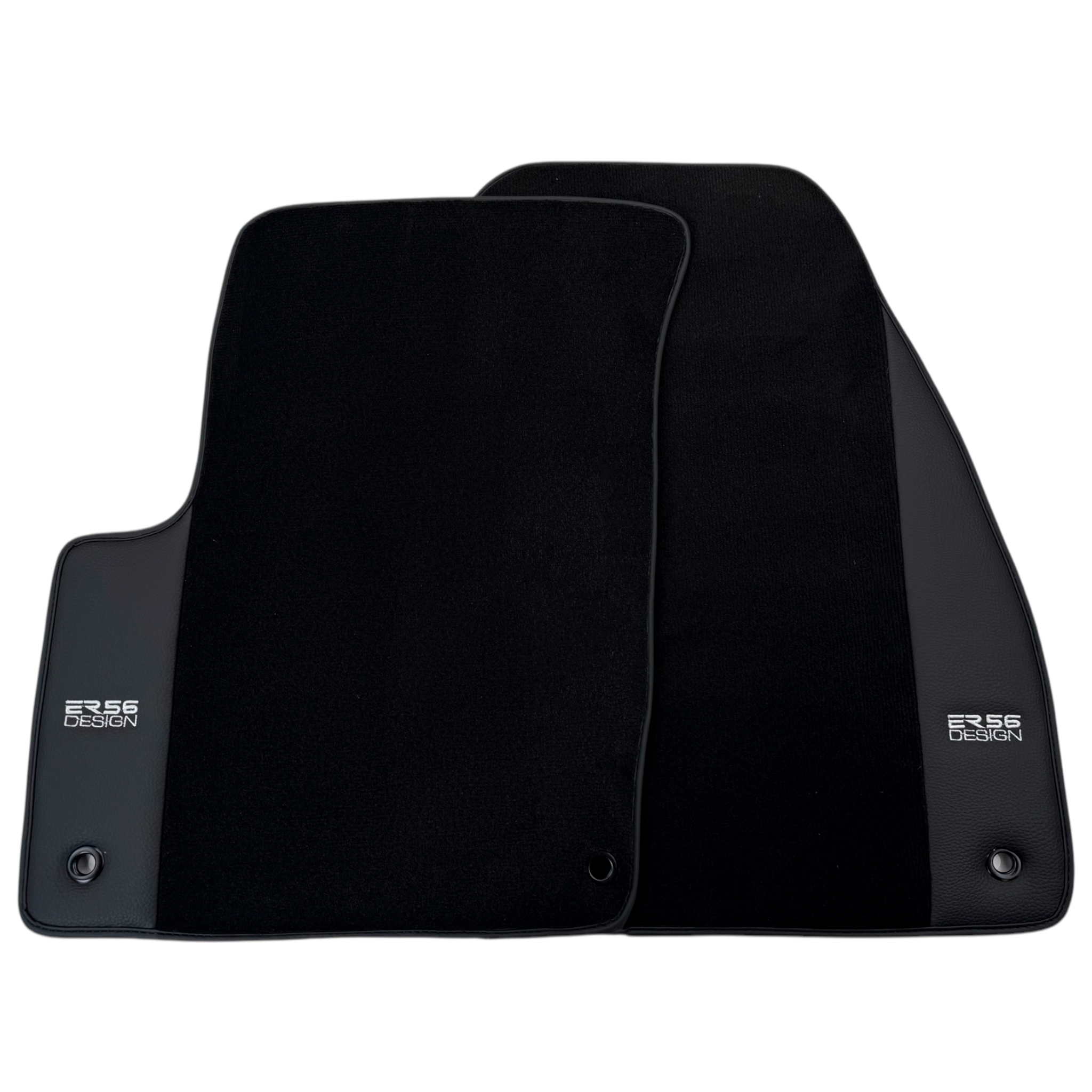 ER56 Design Black Floor Mats for Range Rover Evoque (2011-2015) 3/5-Doors with Leather - AutoWin