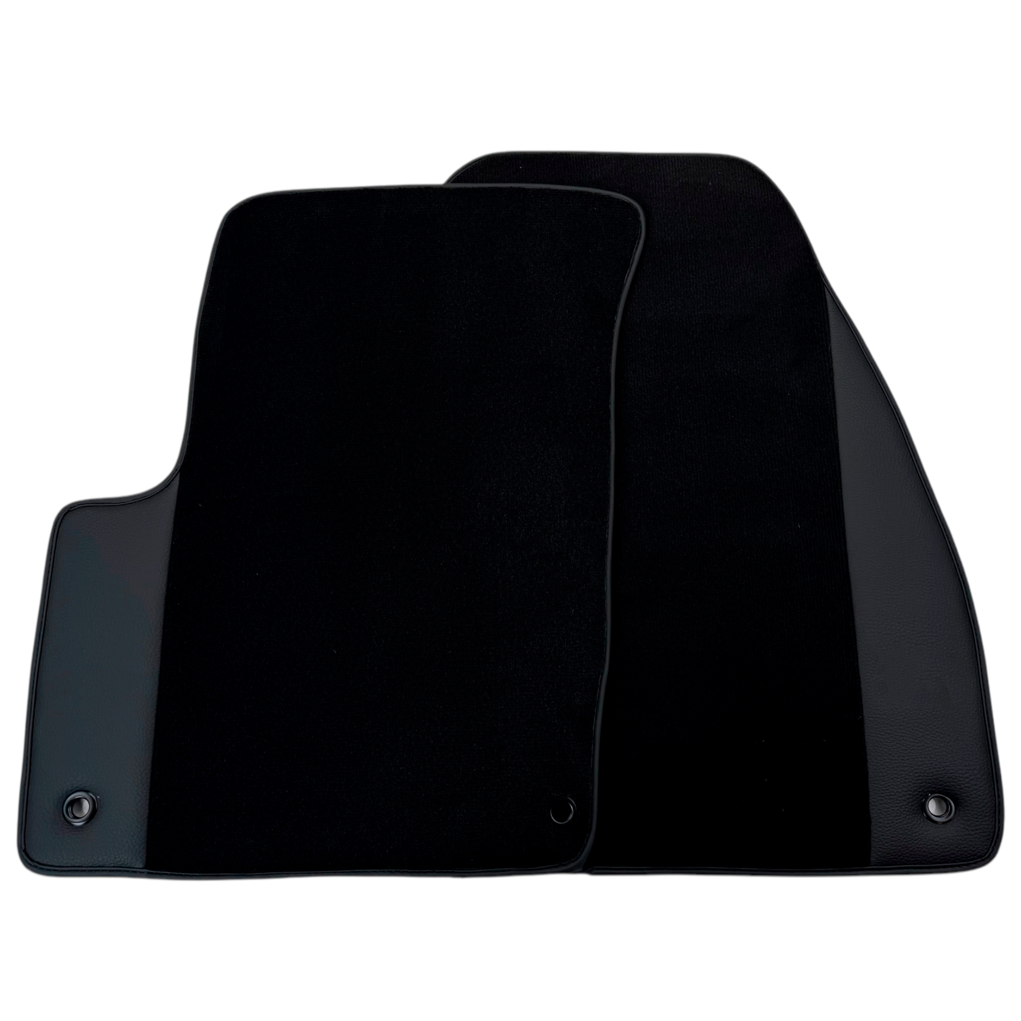 Black Floor Mats for Jeep Renegade (2014-2018) Distance Fixing Points Co-Driver 20 cm with Leather | AutoWin - AutoWin