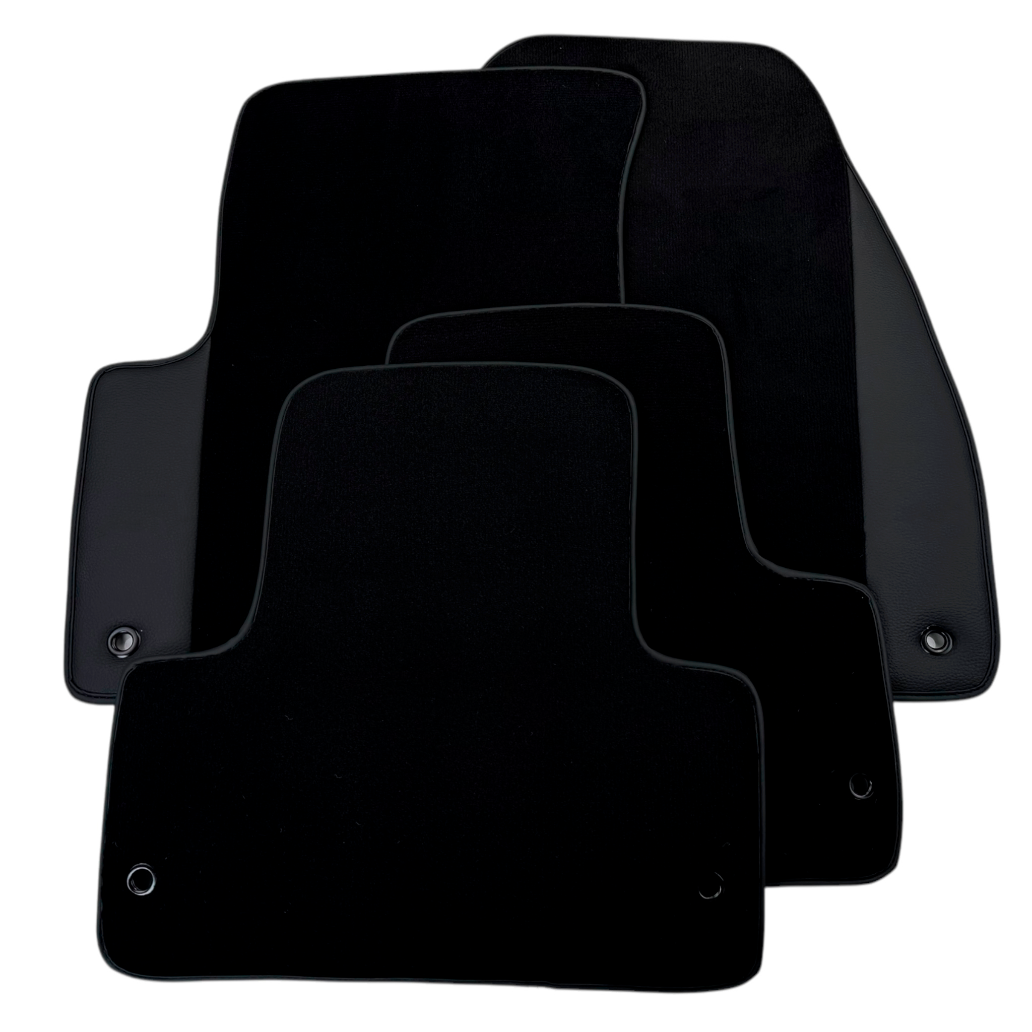 Black Floor Mats for Jeep Compass (2017-2024) with Leather | AutoWin - AutoWin