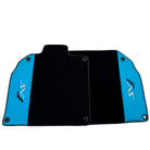 Black Floor Mats for Lamborghini Aventador SVJ with Blue Leather - AutoWin