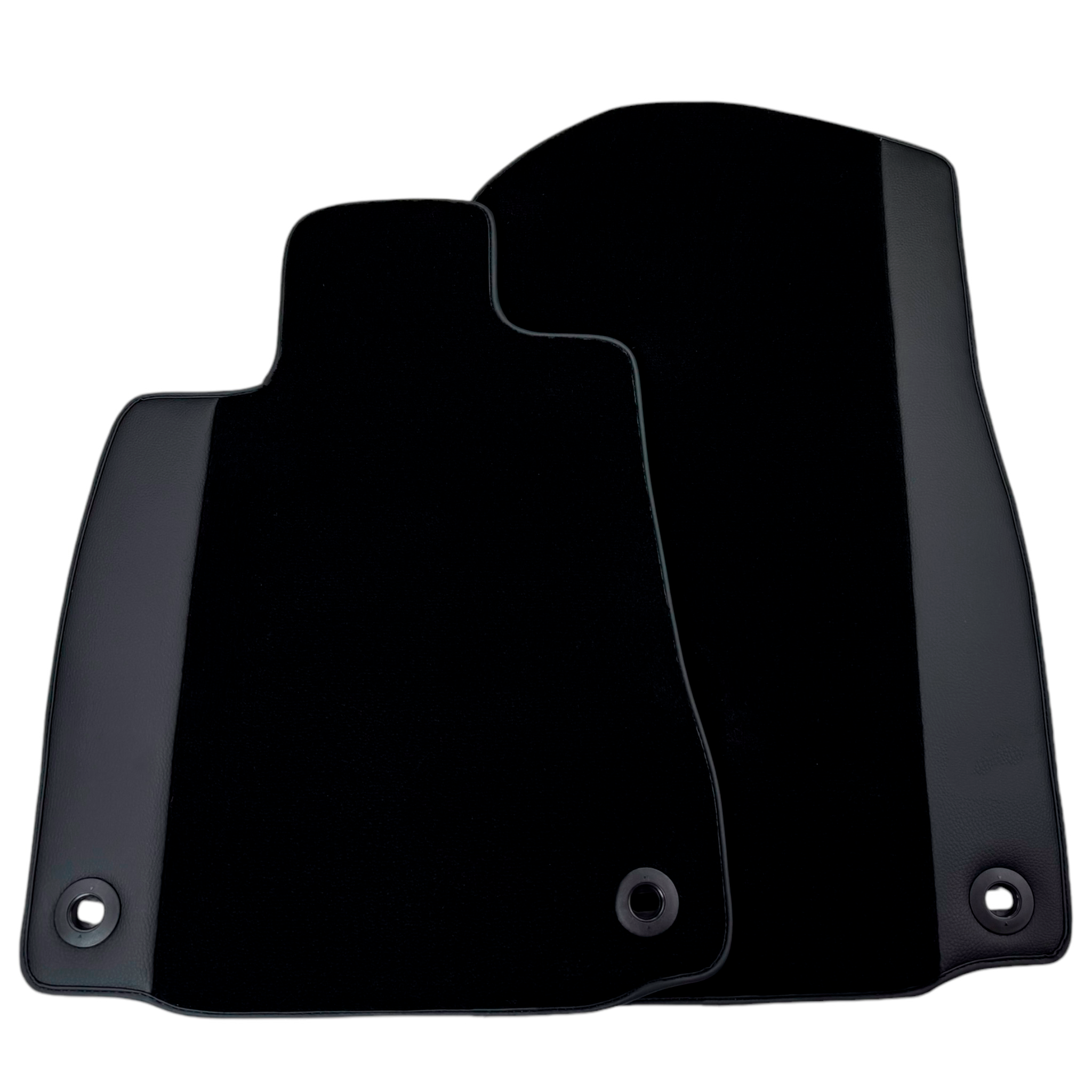 Black Floor Mats for Jaguar S-Type (2002-2008) with Leather - AutoWin