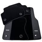 Black Floor Mats for Jaguar XJ (2003-2007) with Leather Borders by ER56 Design - AutoWin