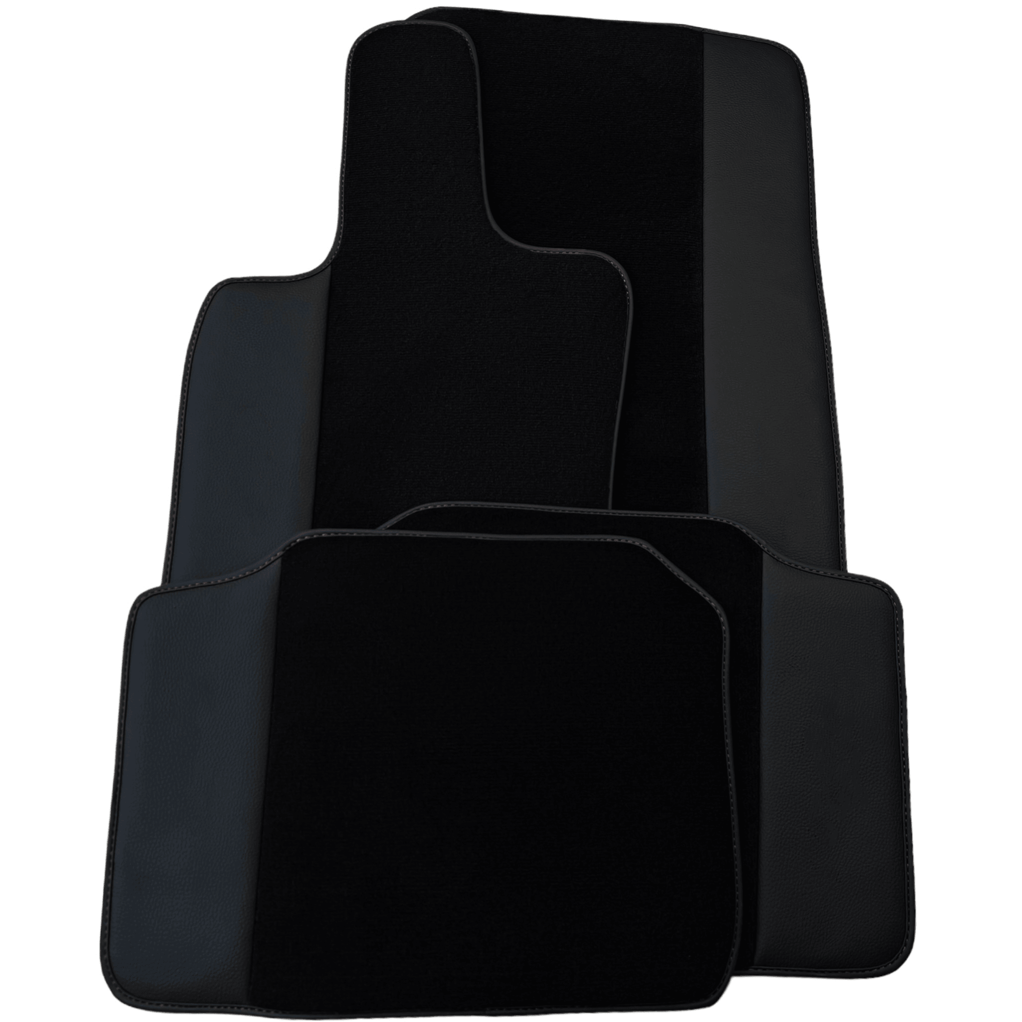 Custom Black Floor Mats for Porsche Panamera (2017-2023) With Leather - AutoWin