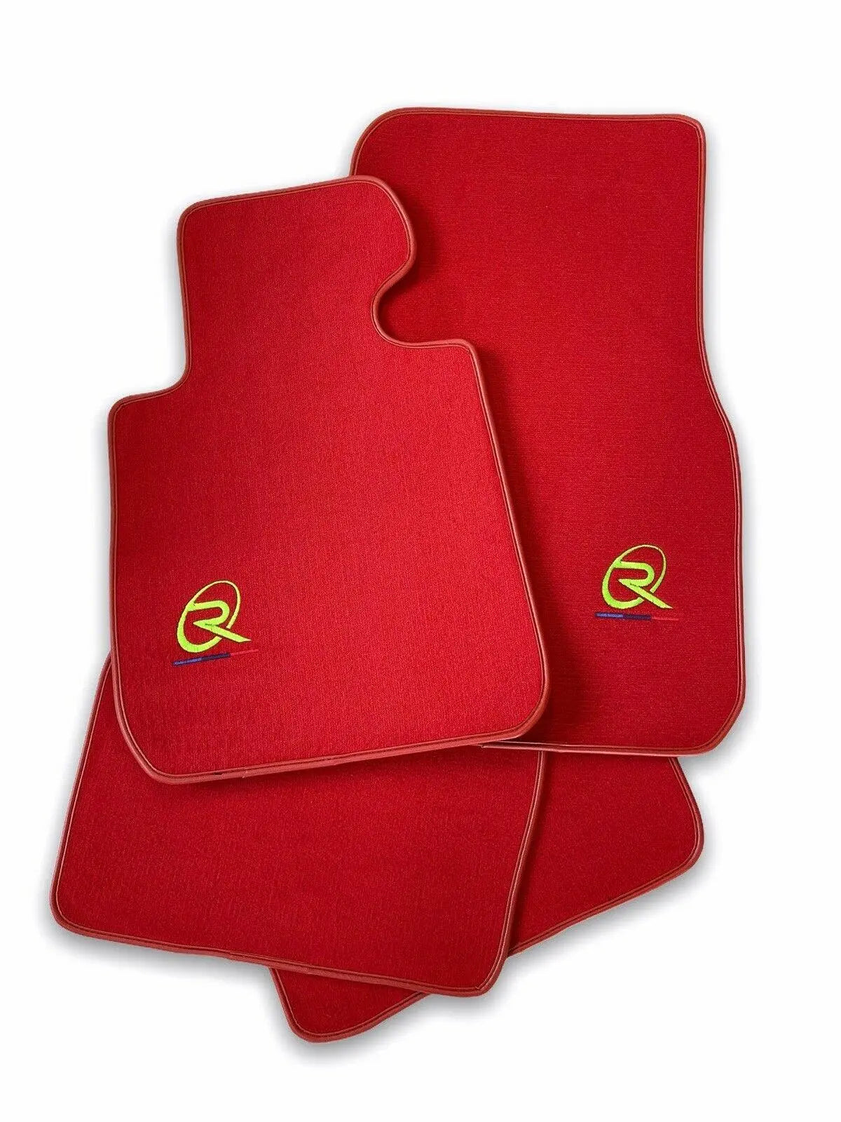 Red Floor Mats For BMW M8 Series Gran Coupe F93 ROVBUT Brand Tailored Set Perfect Fit Green SNIP Collection - AutoWin