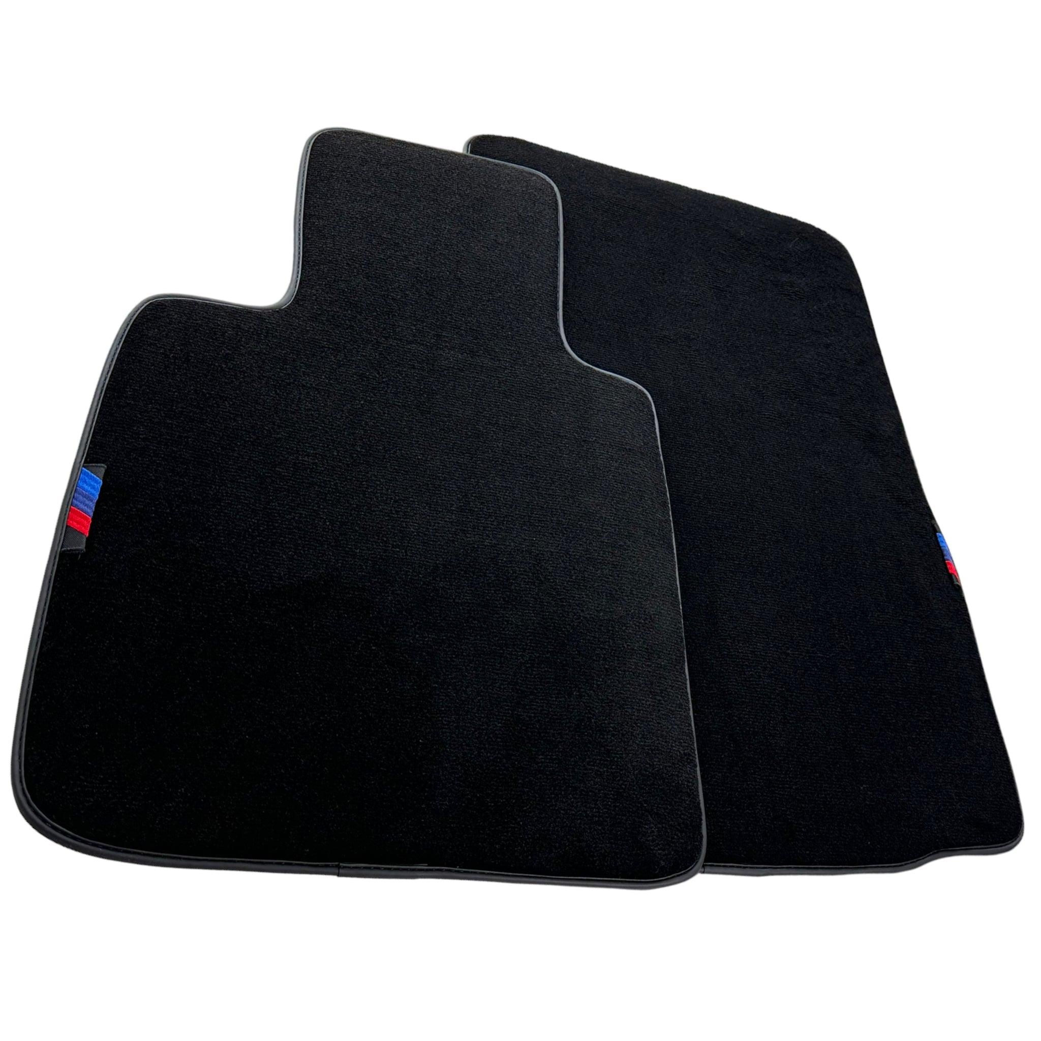 Black Floor Mats For BMW Z4 Series E86 Coupe (2003-2008) With 3 Color Stripes Tailored Set Perfect Fit - AutoWin