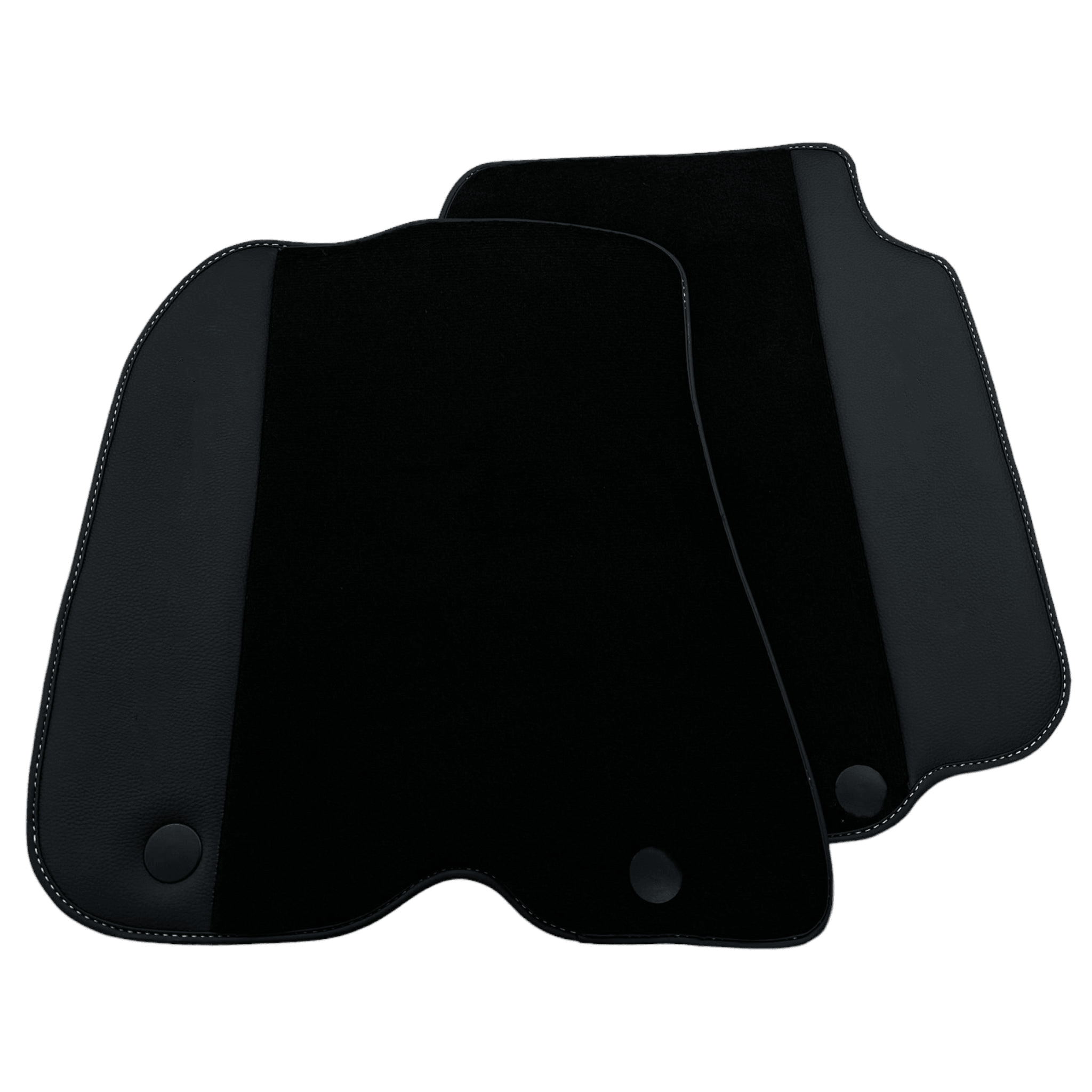 Custom Black Floor Mats For Ferrari 812 With Leather - AutoWin