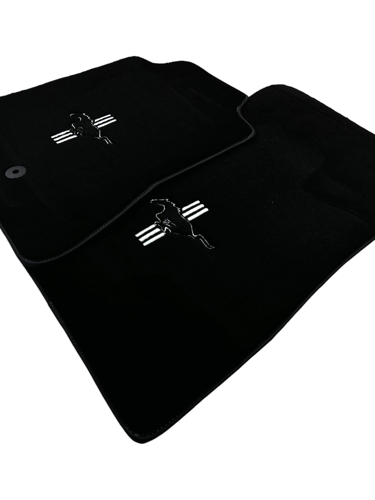 Black Floor Mats For Ford Mustang VI (2015-2023) With Pony
