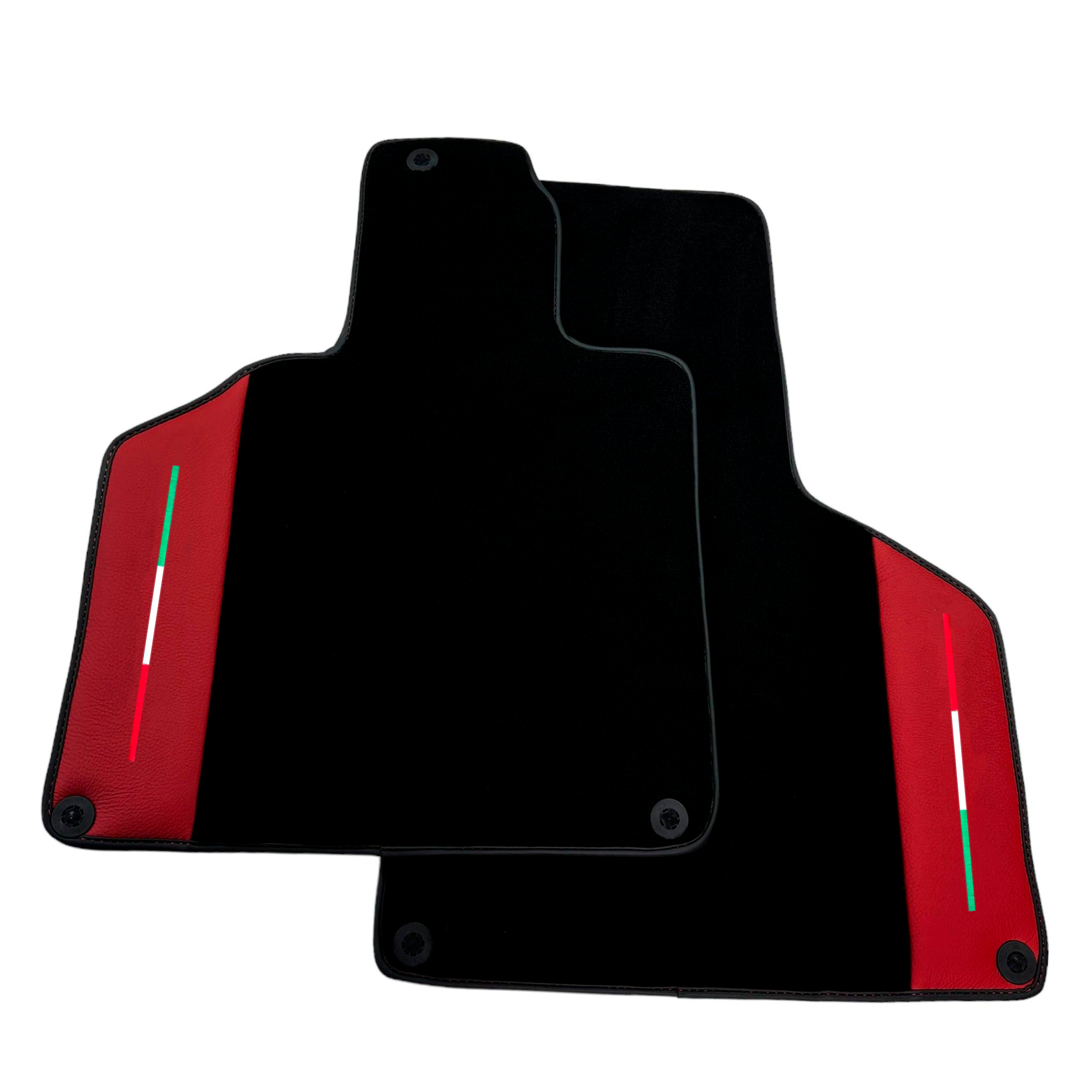 Customizable Black Floor Mats for Lamborghini Gallardo With Red Leather