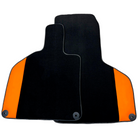 Black Floor Mats for Lamborghini Huracan with Orange (Arancia Leonis) Nappa Leather