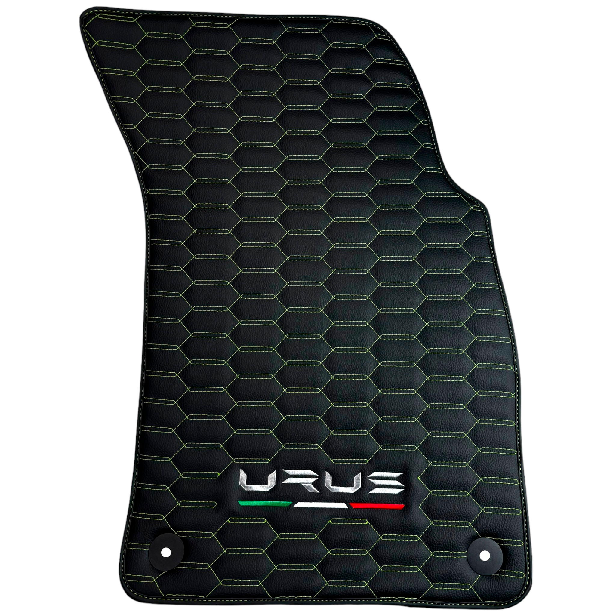 Customizable Leather Floor Mats for Lamborghini Urus with Green Stitching - AutoWin