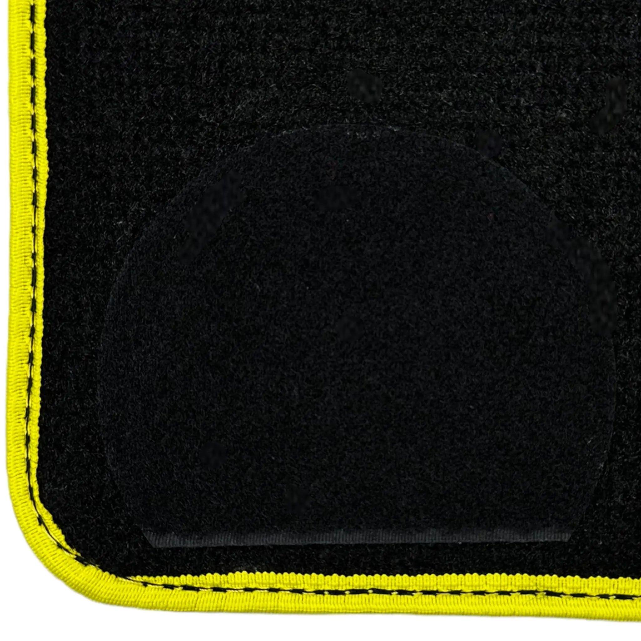 Black Mats For BMW 6 Series E24 Coupe | Yellow Trim - AutoWin