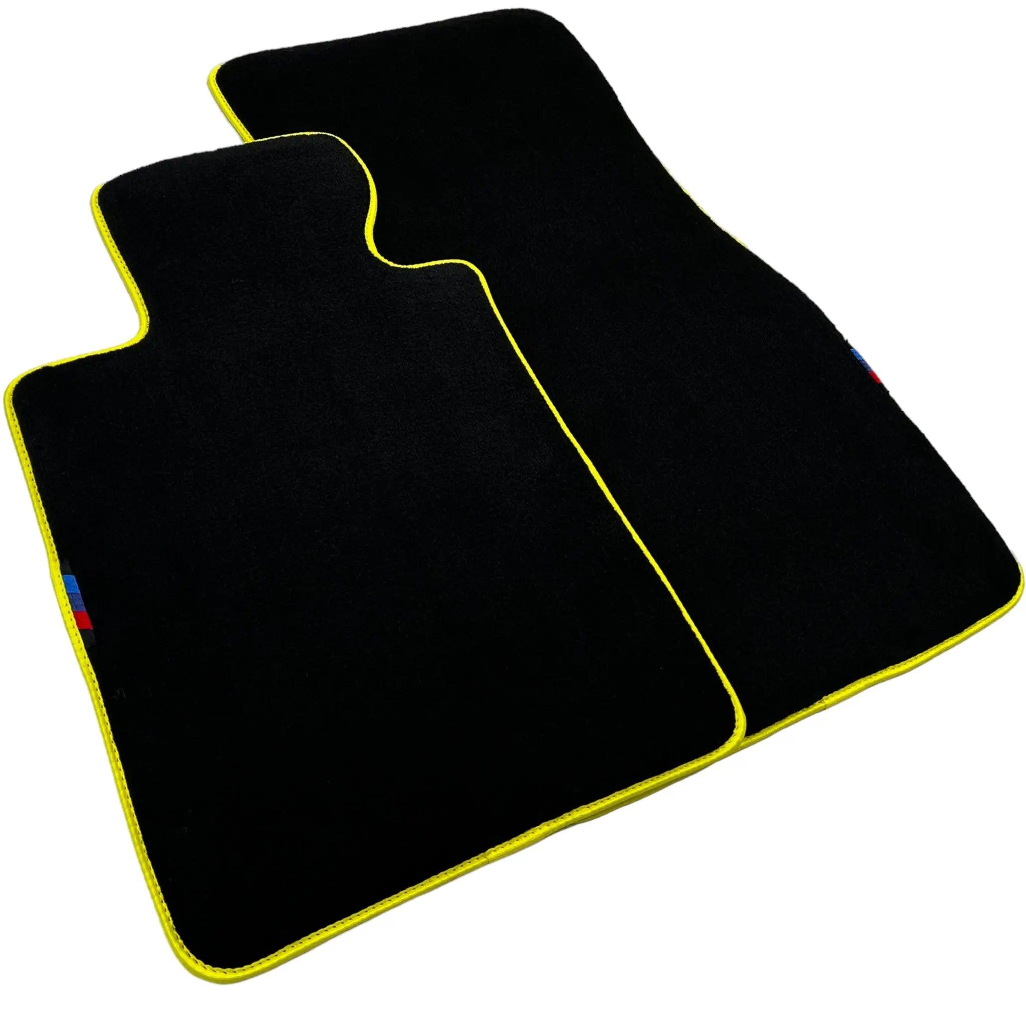 Black Mats For BMW 6 Series E24 Coupe | Yellow Trim - AutoWin