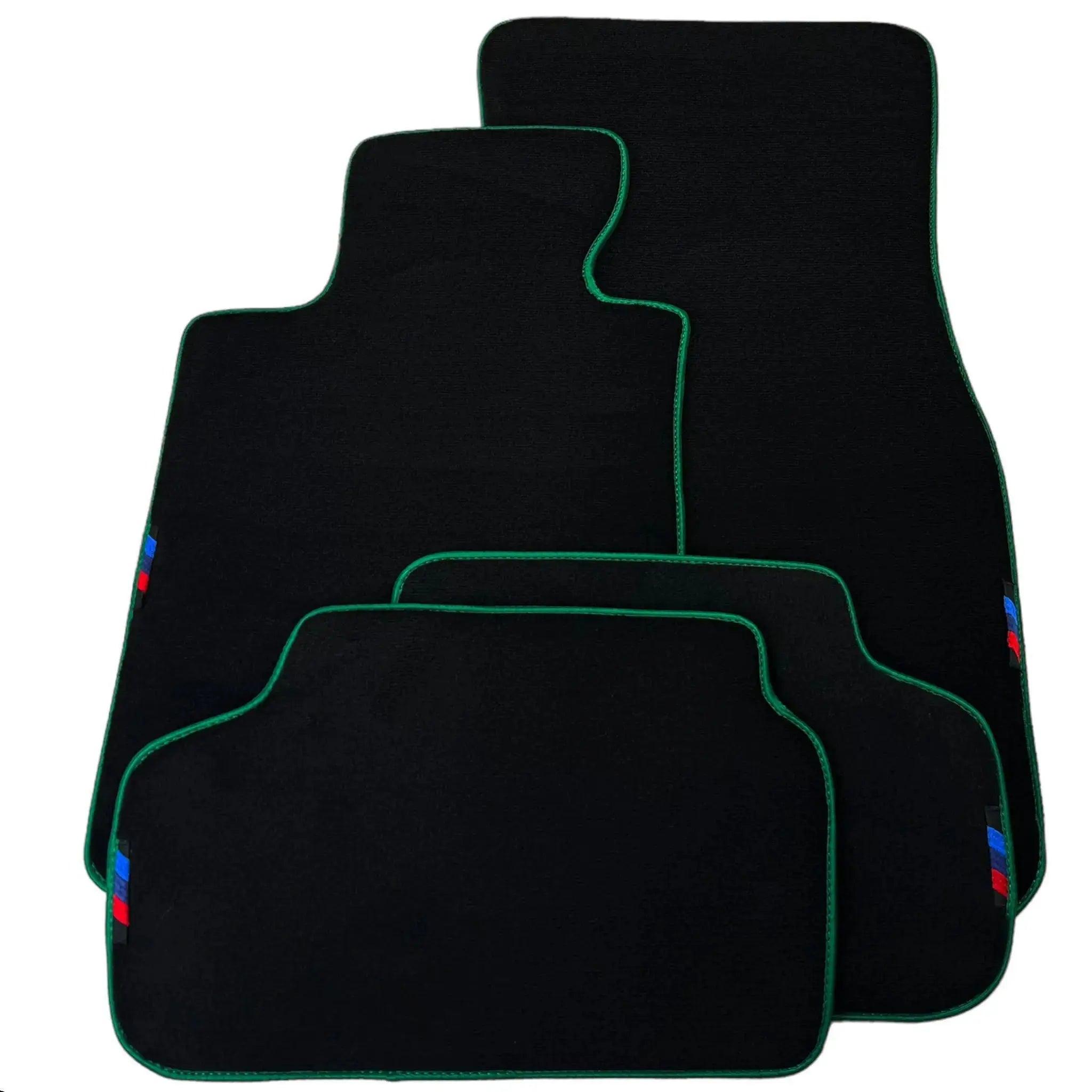 Black Mats For BMW 6 Series E64 Convertible | Green Trim - AutoWin