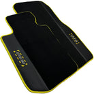 Black Mats For BMW 7 Series E32 | Fighter Jet Edition | Yellow Trim - AutoWin