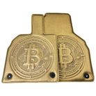 Golden Leather Floor Mats for Lamborghini Aventador with "Bitcoin" Sewing - AutoWin