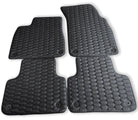 Custom Black Stitched Leather Floor Mats for Audi A4 - B9 Allroad Quattro (2016-2020) 