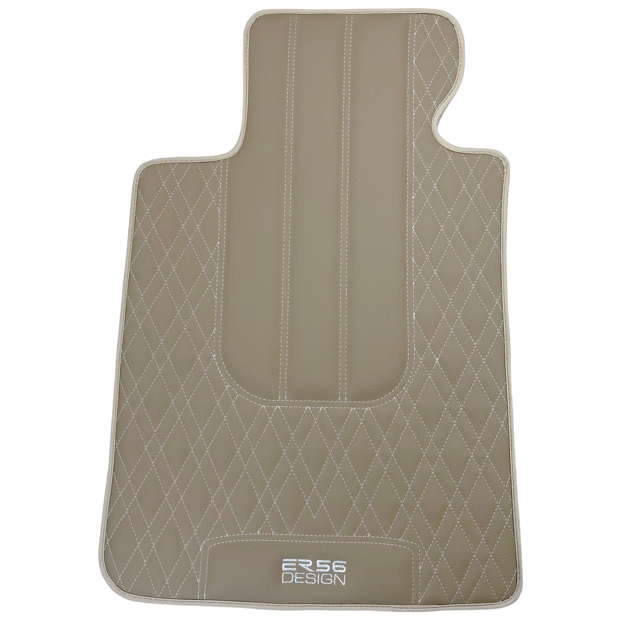 Beige Leather Floor Floor Mats For BMW 3 Series G20