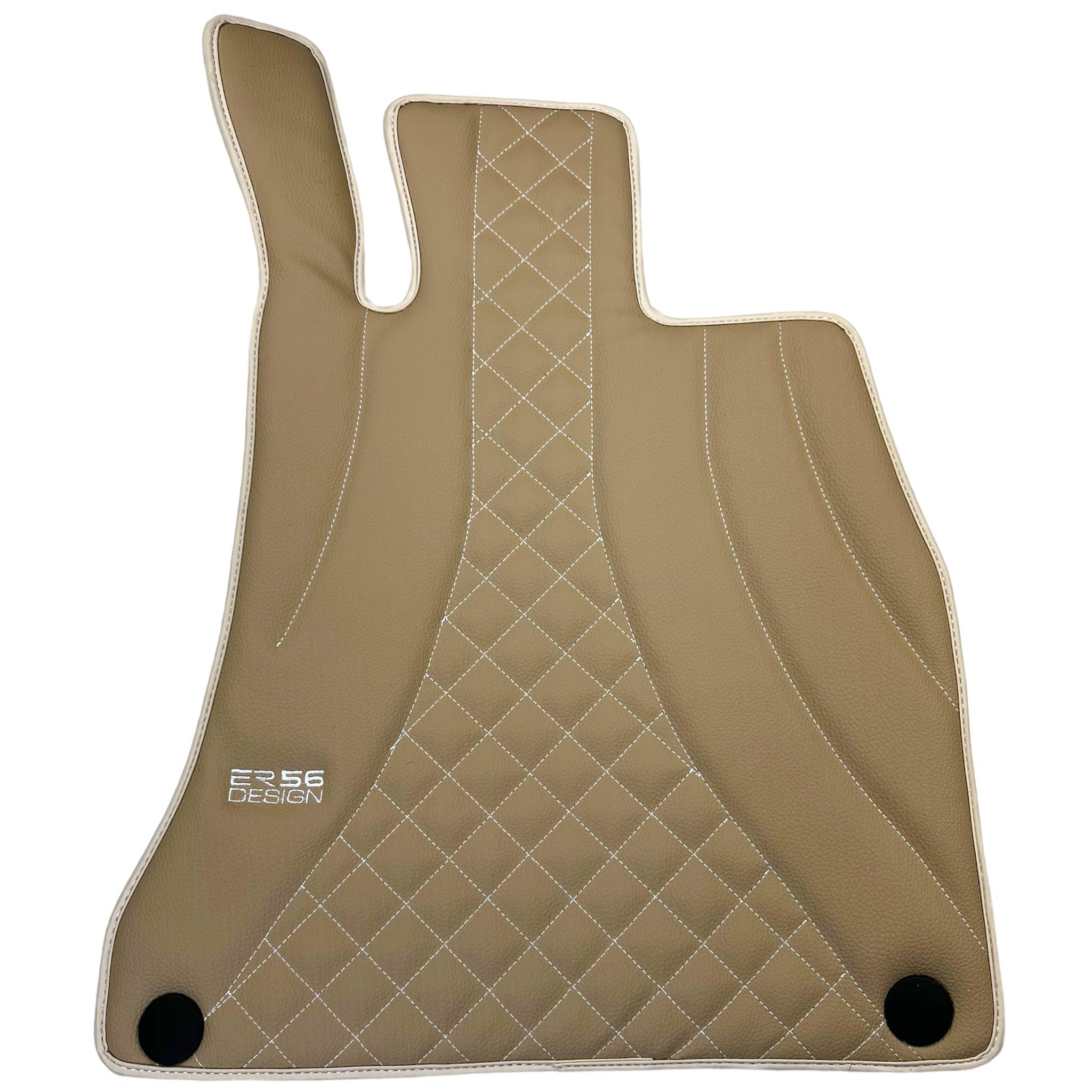 Beige Leather Floor Mats For Mercedes Benz CLS-Class C218 Coupe (2011-2014)