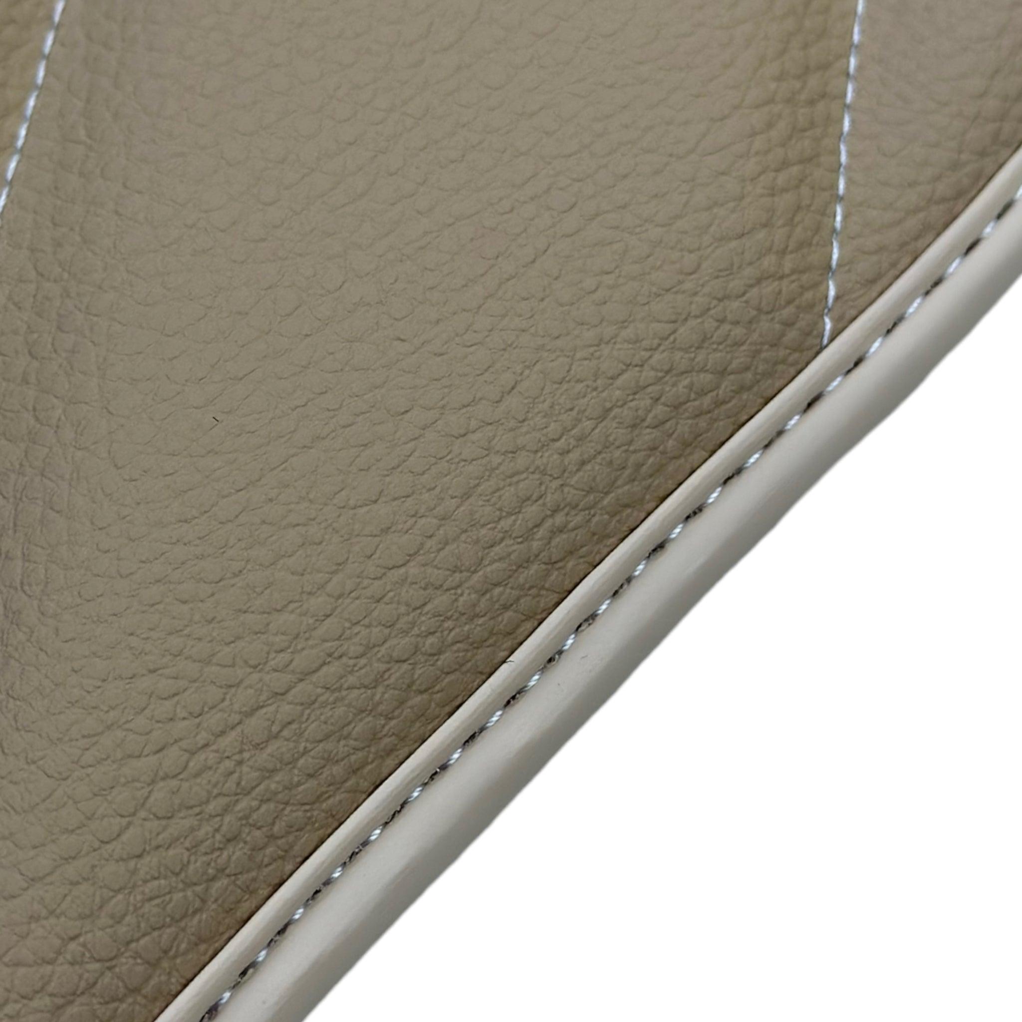 Beige Leather Floor Mats For Mercedes Benz S-Class V223 (2020-2023) Long Wheelbase