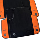 Black Floor Mats for Audi A3 - Convertible (2014-2020) Orange Alcantara | ER56 Design