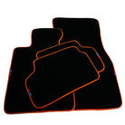 Black Floor Floor Mats For BMW 1 Series E81 | Orange Trim