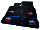Black Floor Mats For BMW 3 Series E46 4-door Sedan ER56 Design Limited Edition Blue Trim - AutoWin