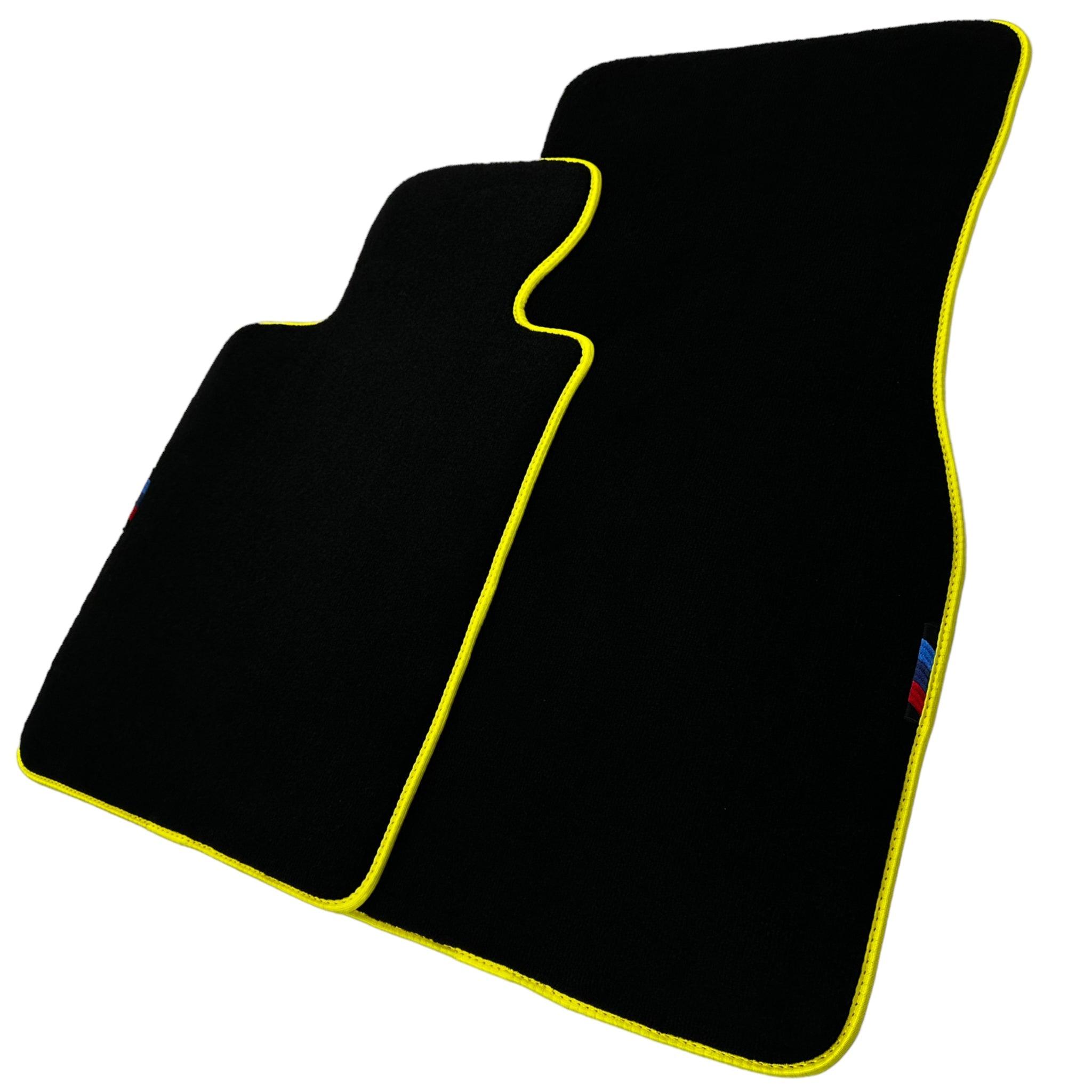 Black Floor Floor Mats For BMW 3 Series G20 | Fighter Jet Edition | Yellow Trim
