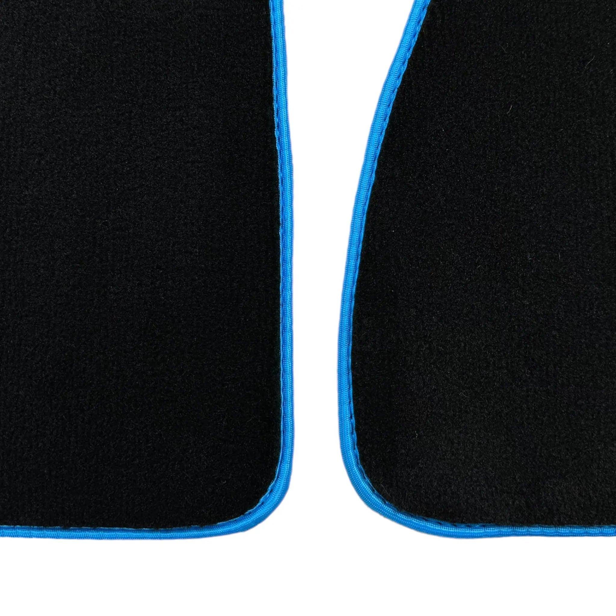 Black Floor Floor Mats For BMW 8 Series G14 | Fighter Jet Edition AutoWin Brand |Sky Blue Trim