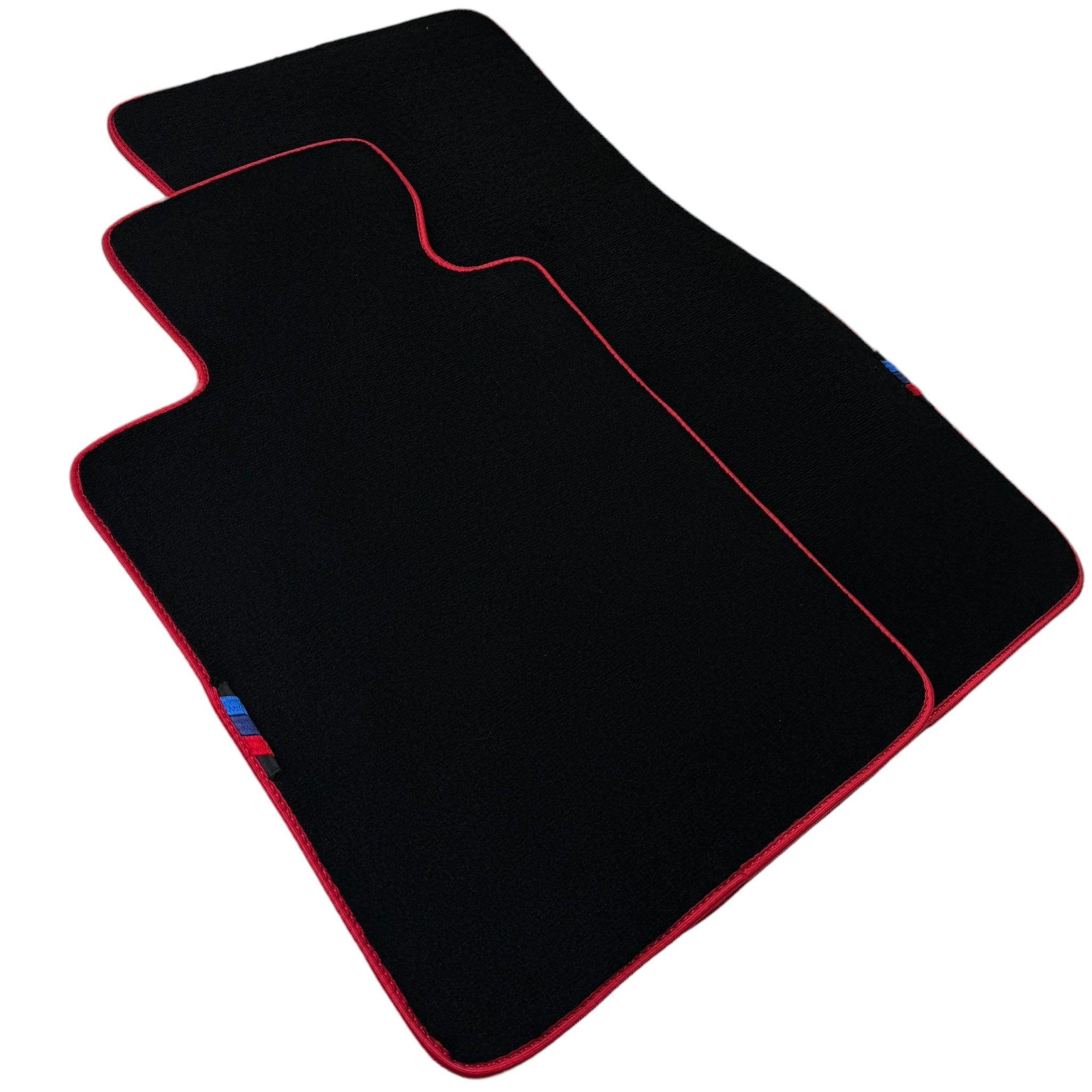 Black Floor Floor Mats For BMW M4 Series F83 | Fighter Jet Edition AutoWin Brand |Red Trim