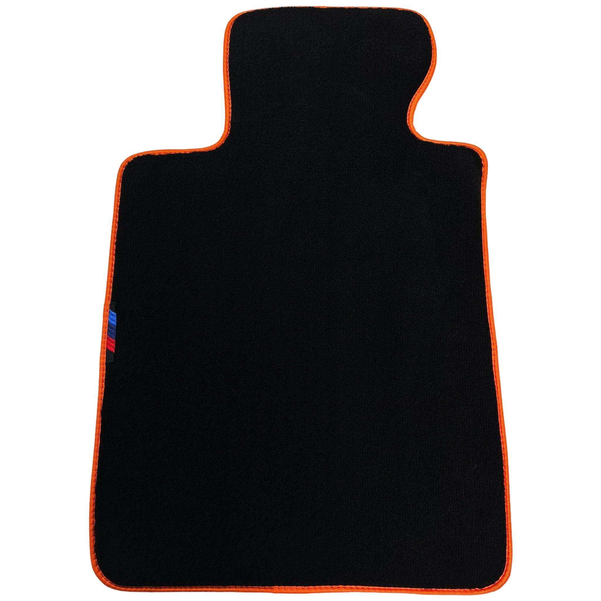 Black Floor Floor Mats For BMW X6 Series E71 | Orange Trim