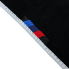 Black Floor Floor Mats For BMW X6 Series E71 | White Trim