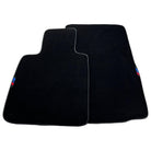 Black Floor Mats For BMW Z4 Series E85 Convertible (2003-2008) With 3 Color Stripes Tailored Set Perfect Fit - AutoWin