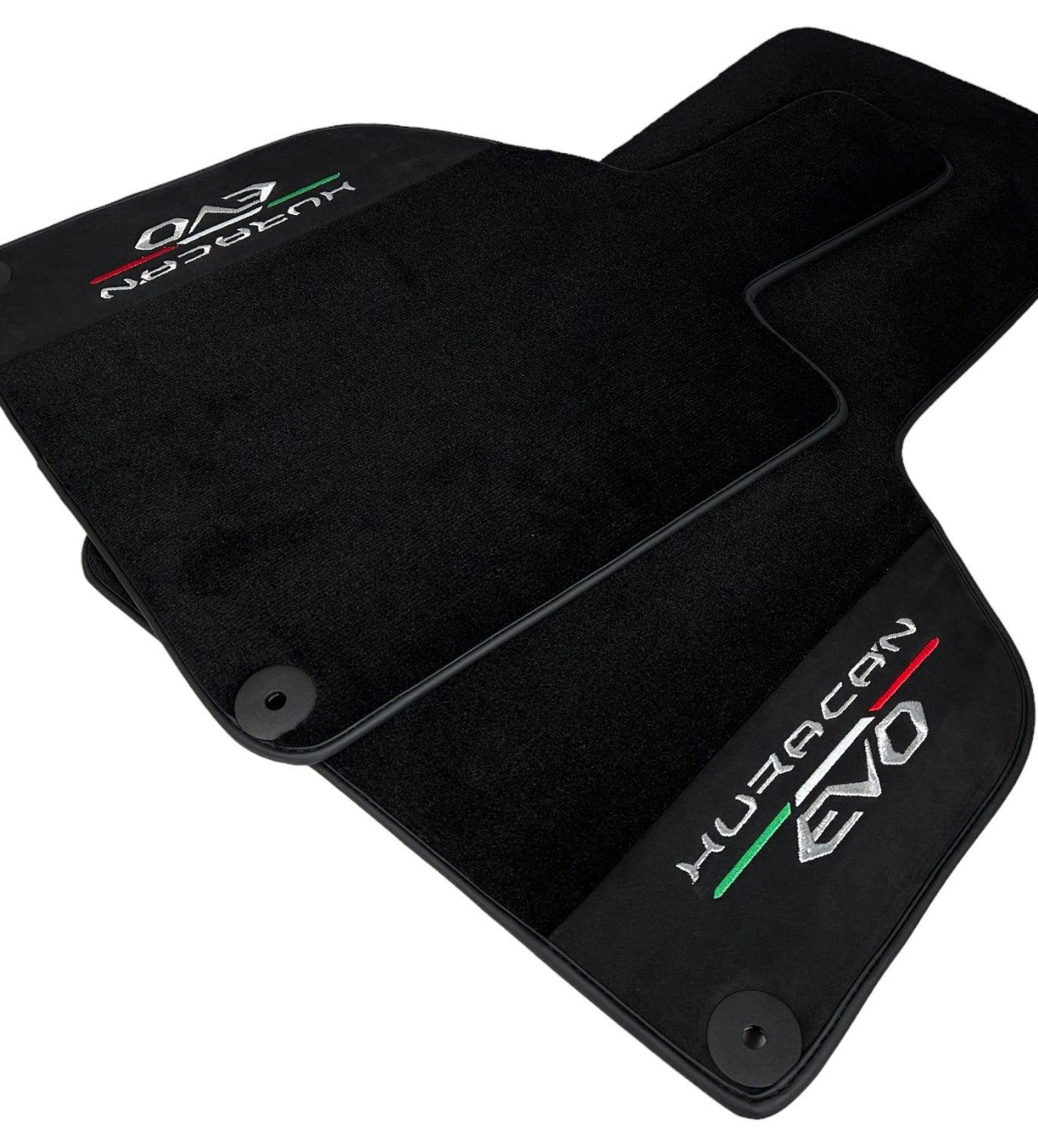 Black Floor Mats for Lamborghini Huracan EVO 2014-2023 With Black Leather - AutoWin