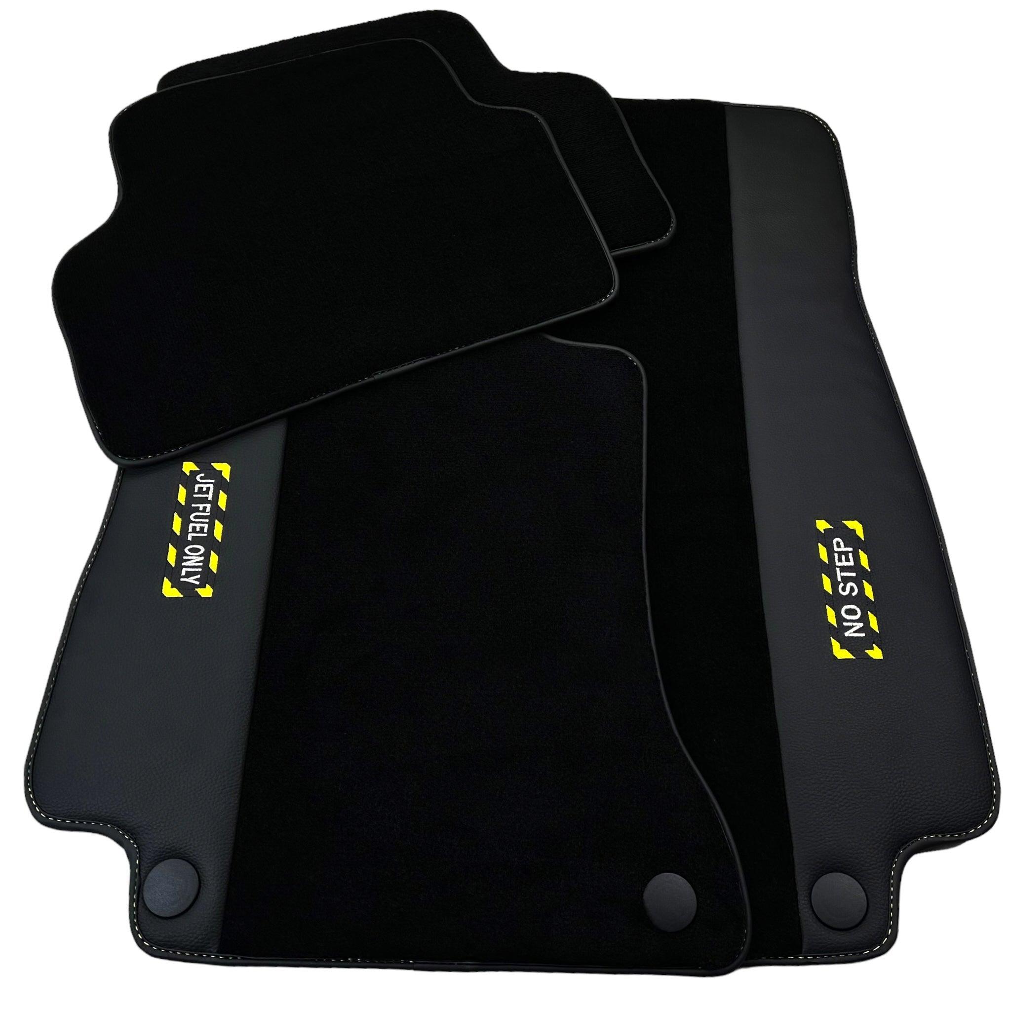 Black Floor Mats For Mercedes Benz S-Class Z223 Maybach (2021-2023) | Fighter Jet Edition
