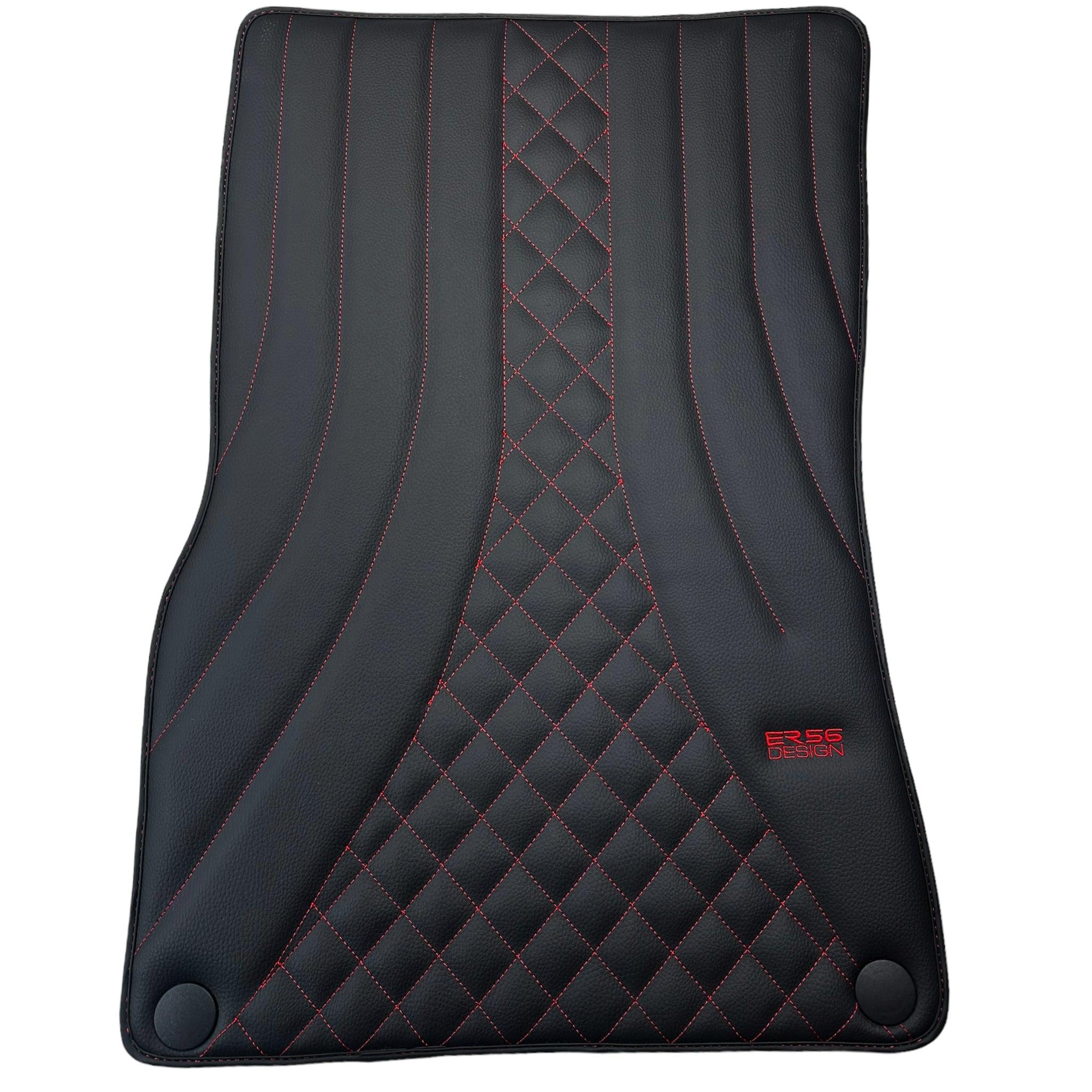Black Leather Floor Mats For Mercedes Benz S-Class V222 (2013-2020) Long Wheelbase | ER56 Design