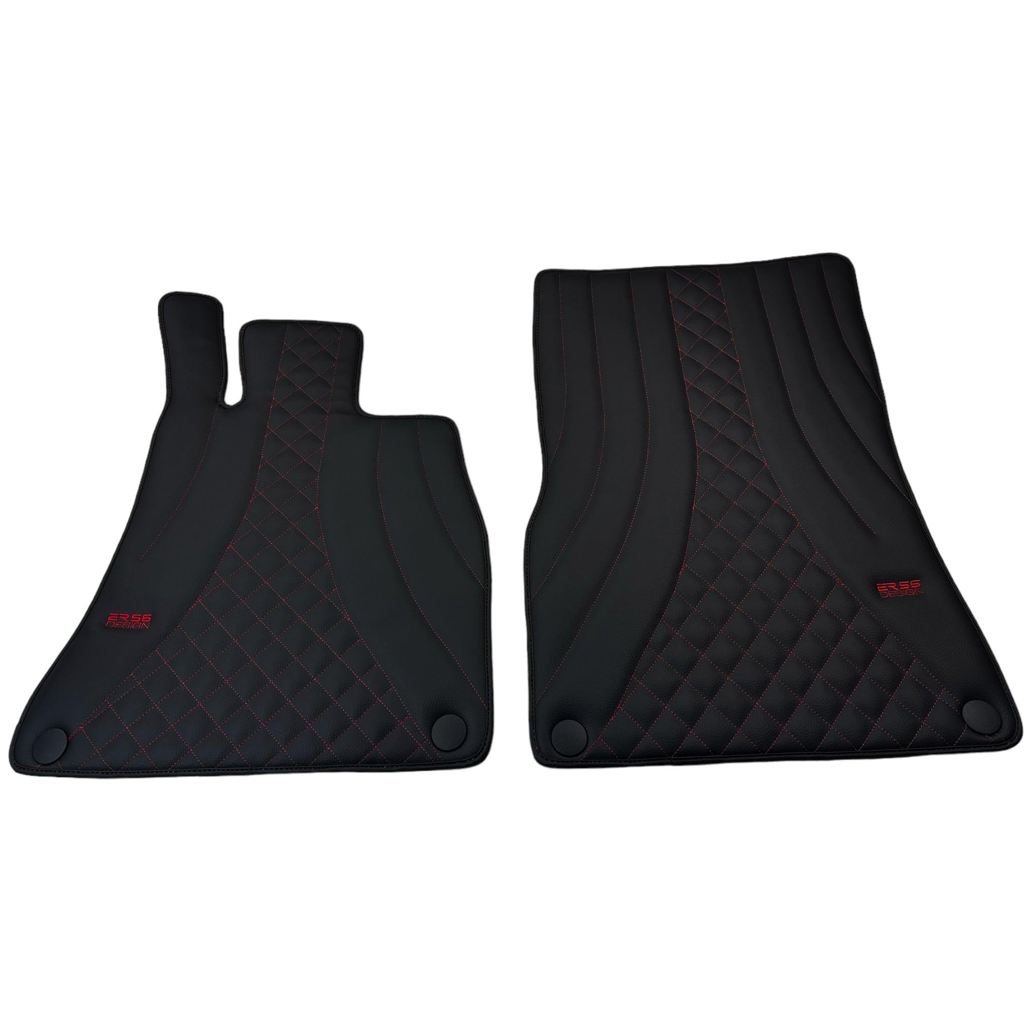Black Leather Floor Mats For Mercedes Benz S-Class X222 Maybach (2015-2021)